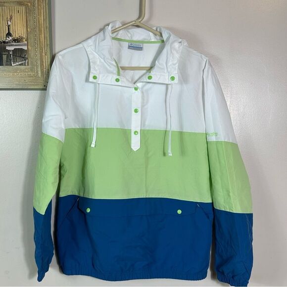 Columbia White, Green, and Blue Women's Jacket - Picture 1 of 11